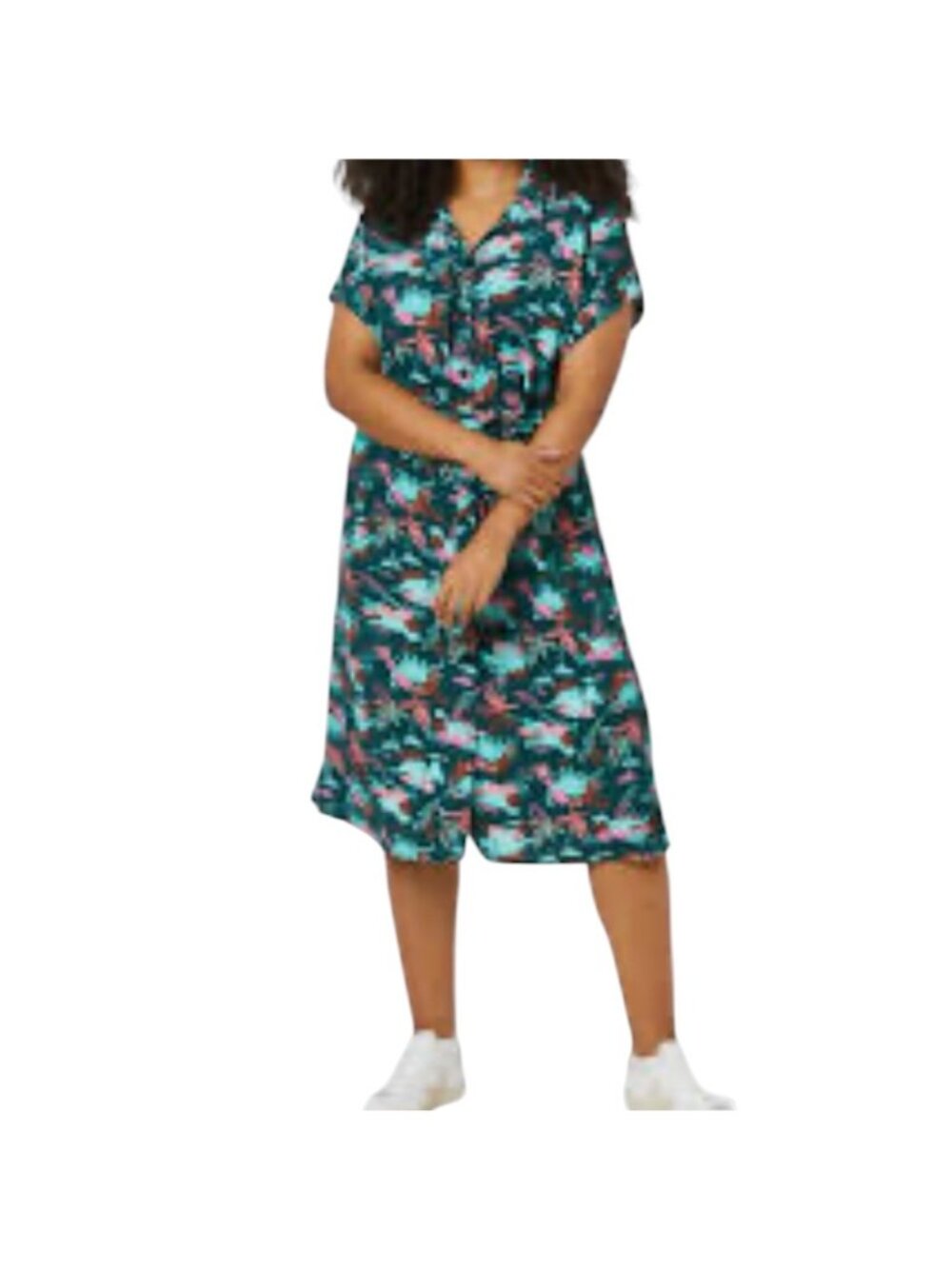 Joanie Meronti Dinosaur Shirt Dress Pockets Tie Waist School Teacher Casual Muse